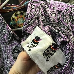 Robert Graham Collector Purple Black White Shirt
